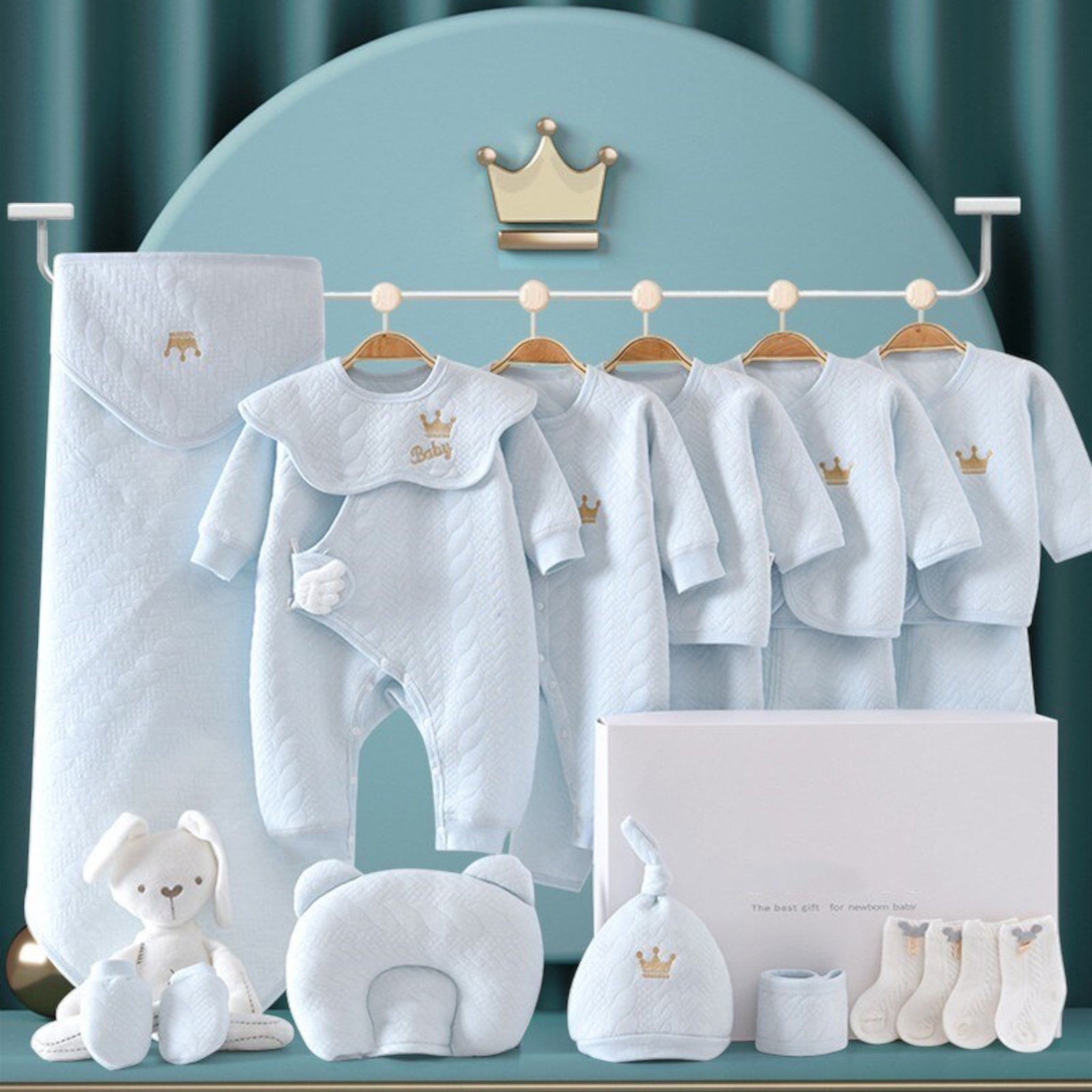 Newborn Baby Luxury Set Soft Comfortable Essentials For Precious Infants-Baby & Children-Unique Casa-Blue-0-3M-Unique Casa