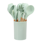 12-Piece Silicone Cooking Utensils Set with Bamboo Handles for Kitchen 8