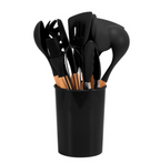 12-Piece Silicone Cooking Utensils Set with Bamboo Handles for Kitchen 9
