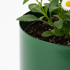 Dark Green Metal Flower Pot – Industrial Style Planter