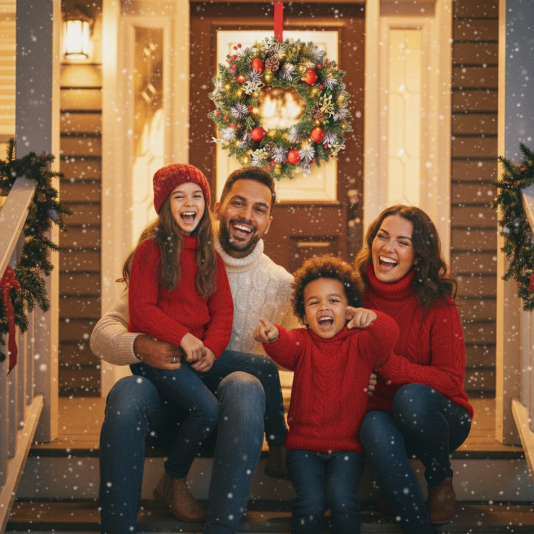 Illuminated Christmas Door Wreath with 20 Lights – Festive Holiday Decor