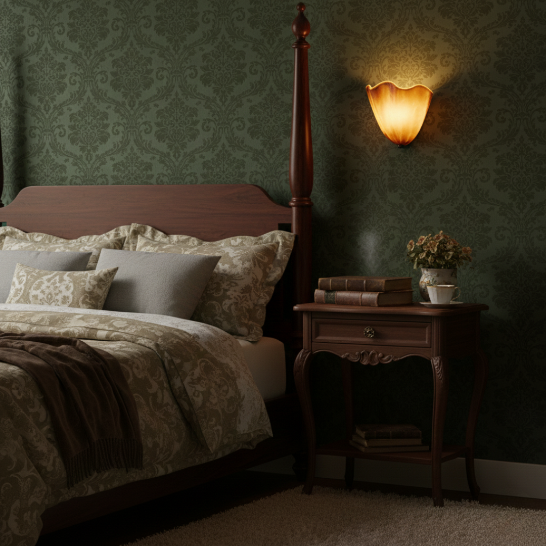 Retro Colored Glass Wall Sconce – Vintage Shell Wall Light for Home Decor