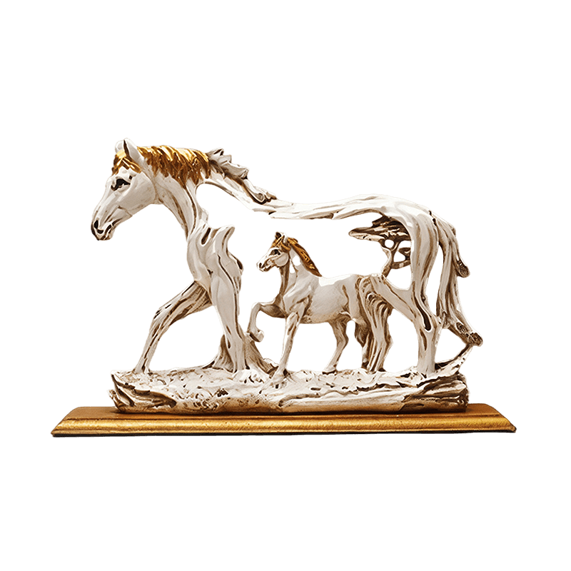 Decorative Horse Sculpture - Elegant Resin Design for Living Room or Office Décor