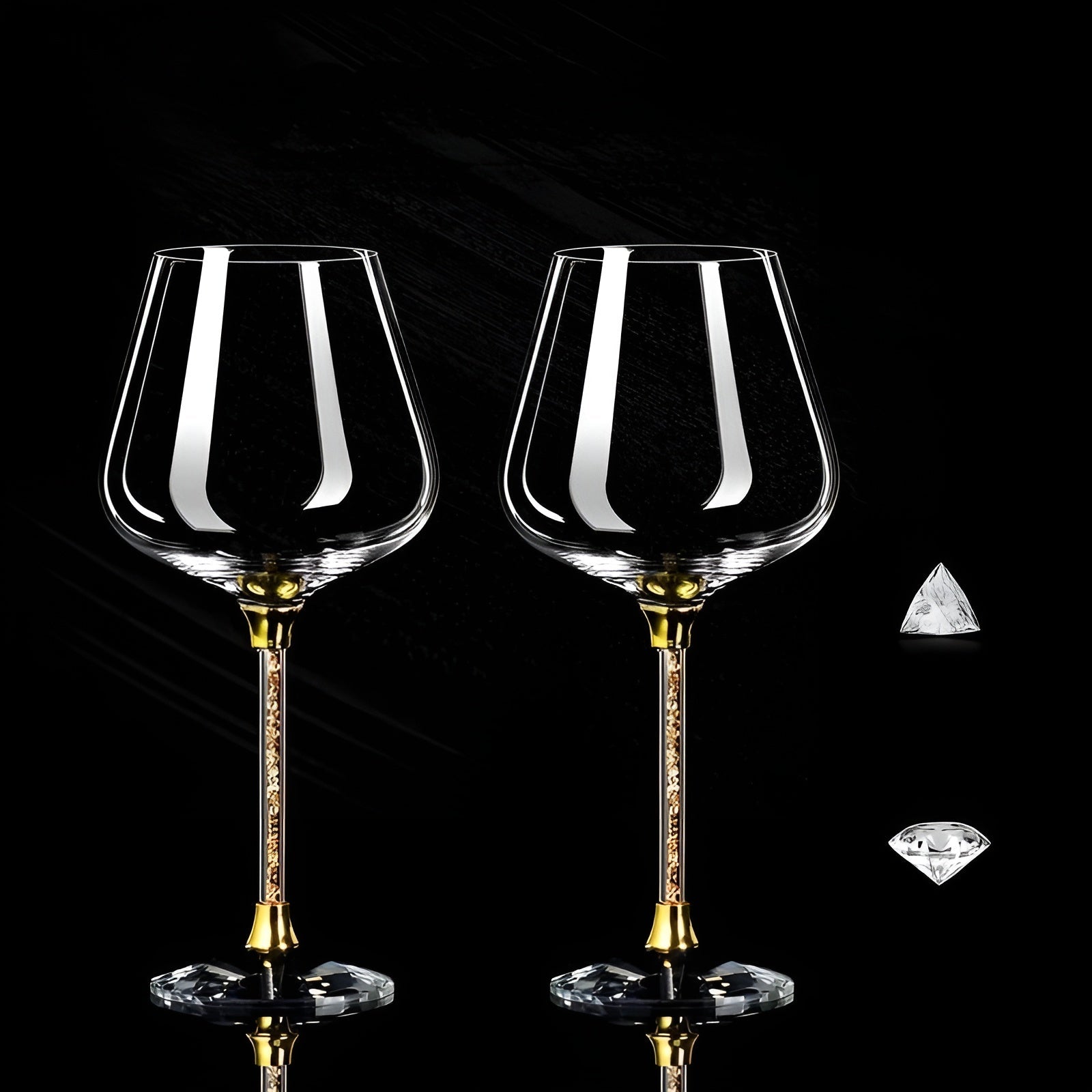 2-Pack Crystal Wine Glasses – Tall, Elegant & Luxurious-Unique Casa-Unique Casa