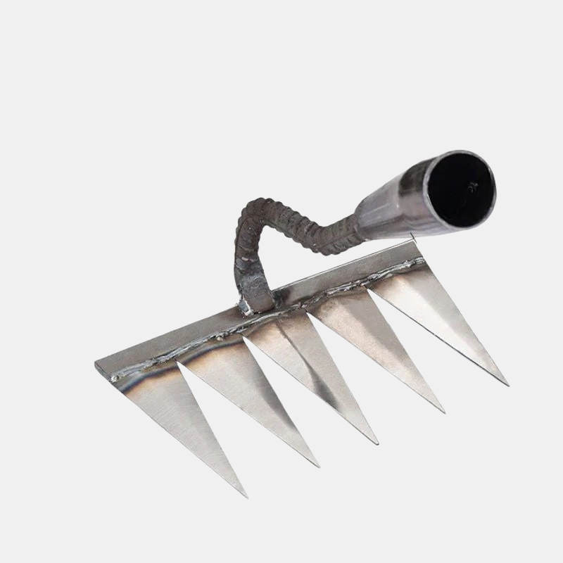 Heavy-Duty Metal Garden Rake Tool for Weeding and Soil Maintenance