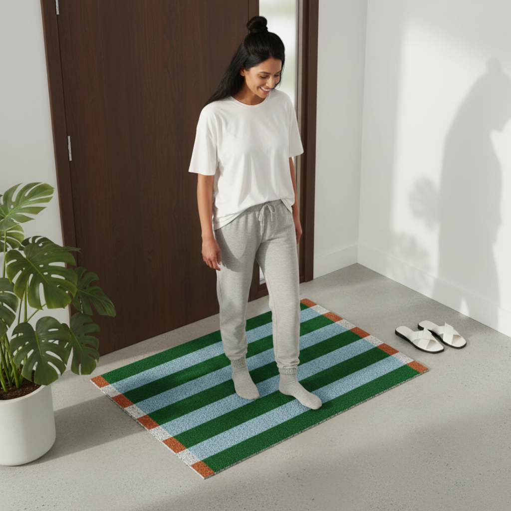 Stylish Stripe Doormat – Durable PVC Outdoor Door Mat for Entrance