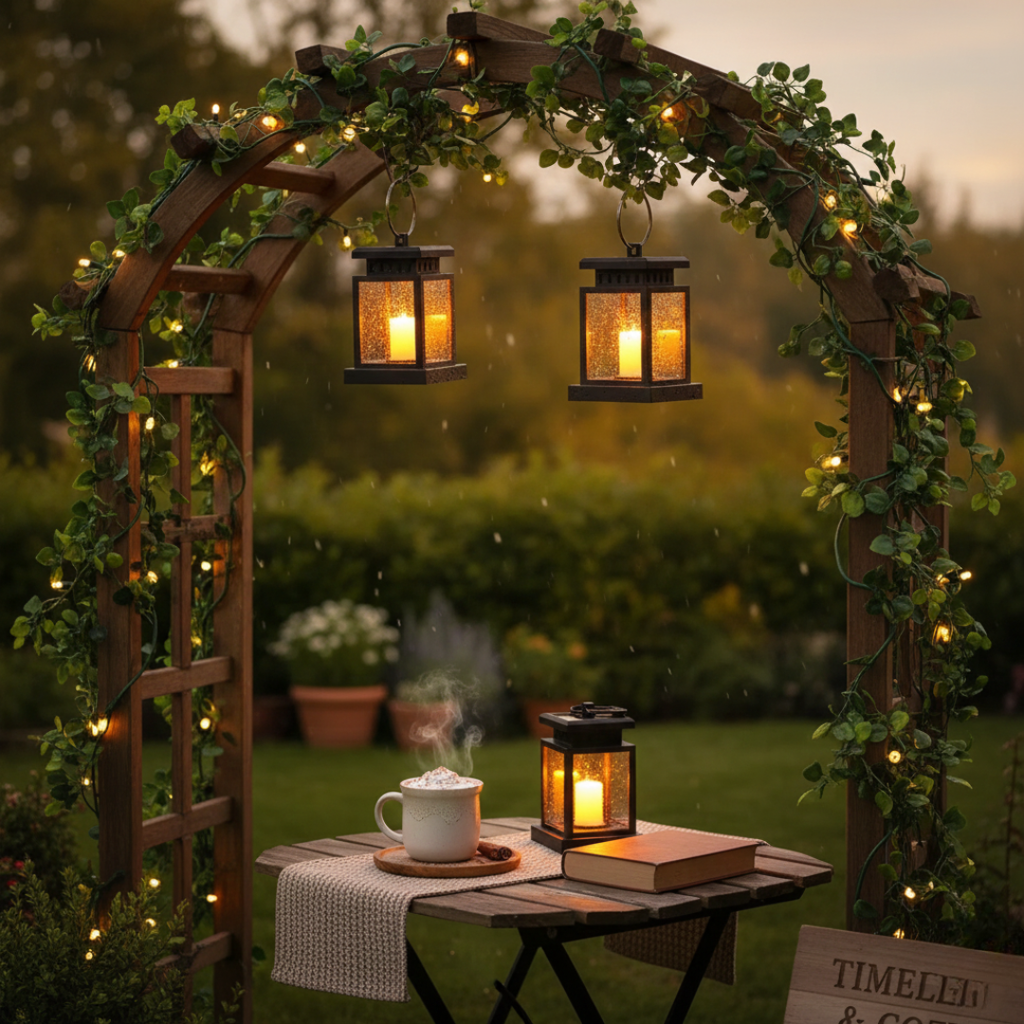 Outdoor Solar Lantern with Flickering LED – Waterproof Solar Lamp for Garden