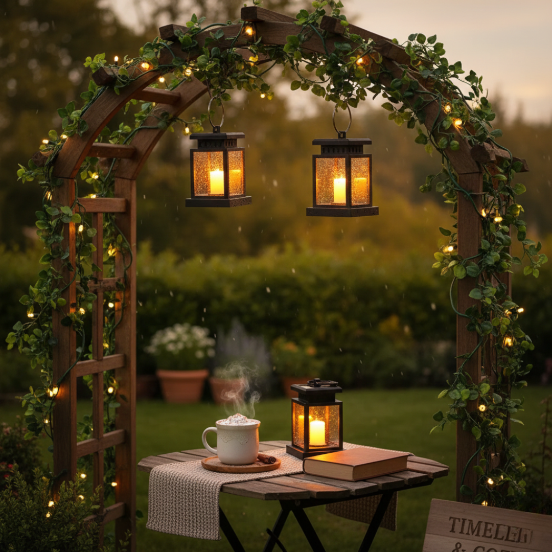 Outdoor Solar Lantern with Flickering LED – Waterproof Solar Lamp for Garden