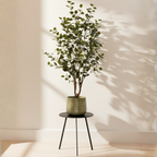 Large Light Grey Metal Plant Pot – Modern Industrial Style