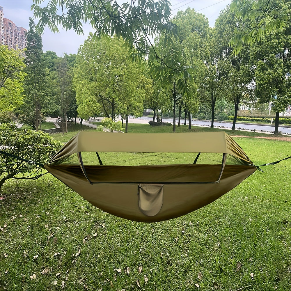 3-in-1 Camping Hammock with Mosquito Net & Awning for Outdoor Relaxation 4