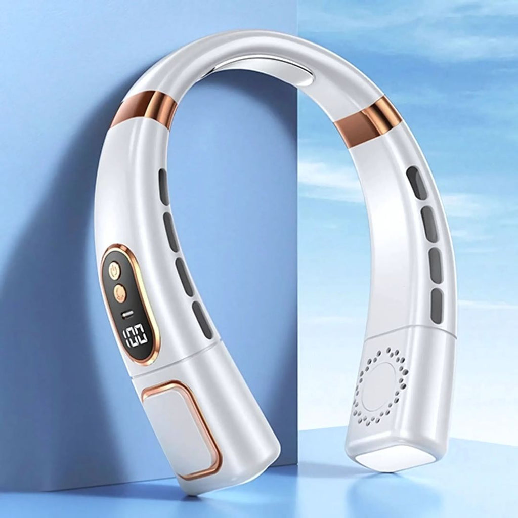 360° Cooling Digital Neck Fan – Hands-Free Refreshment for Any Adventure-Neck Fan-Unique Casa-White-Unique Casa