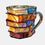3D Book Design Coffee Mug – Unique Handmade Cup for Book Lovers 0