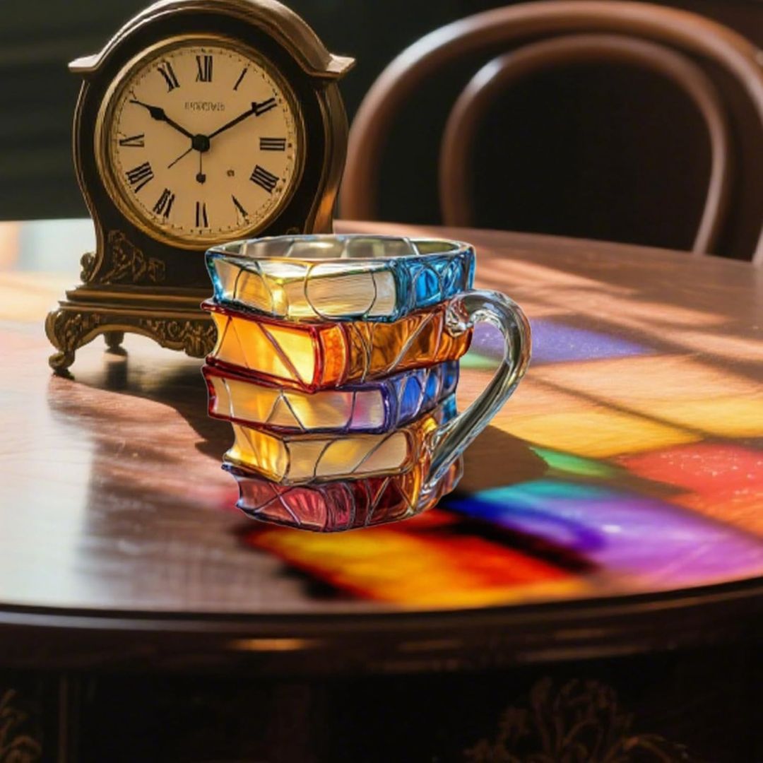3D Book Design Coffee Mug – Unique Handmade Cup for Book Lovers 4