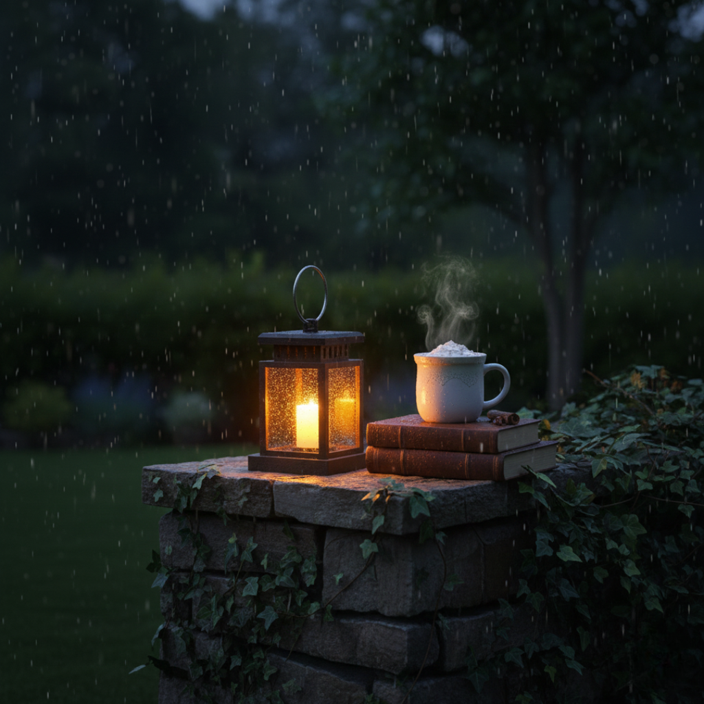 Outdoor Solar Lantern with Flickering LED – Waterproof Solar Lamp for Garden