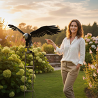 Elegant Metal Garden Windmill Sculpture – Movable Wings Decoration