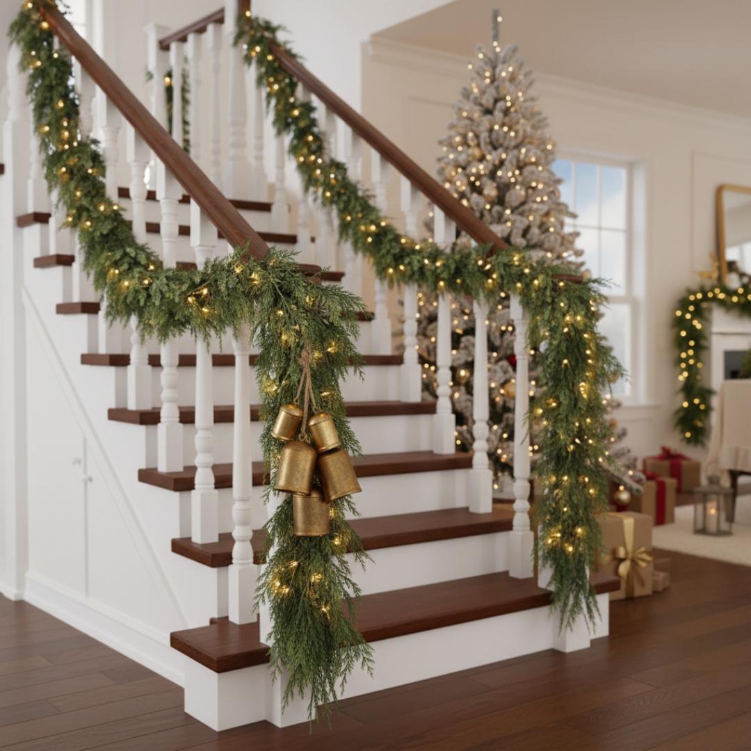 Christmas Cedar Garland – Festive Natural Elegance for Your Home