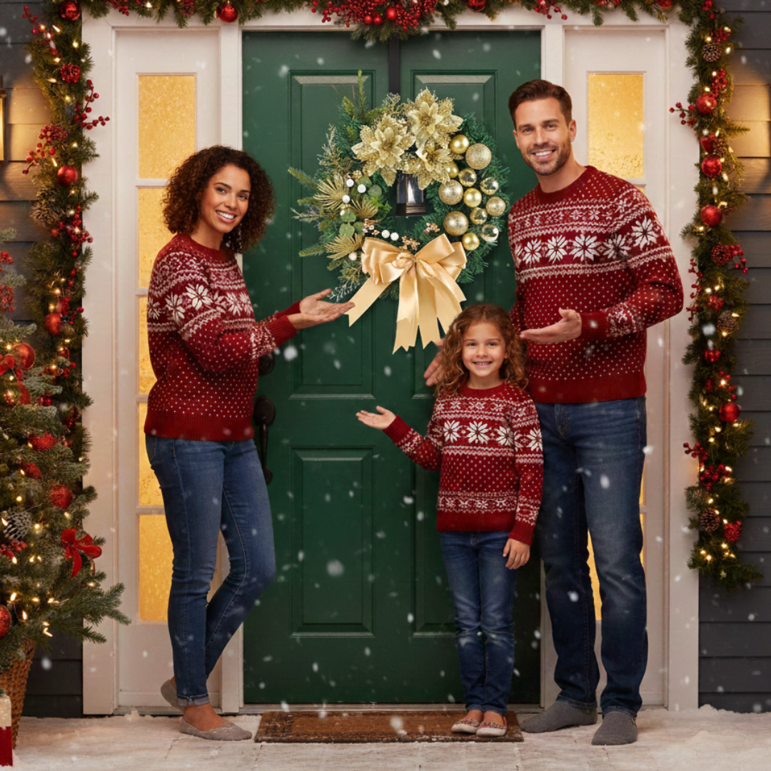 Elegant Christmas Door Wreath – Sacred-Inspired Holiday Garland Decor