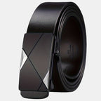 Men’s Leather Belt with Automatic Buckle – Adjustable Dress Belt for Casual or Formal Wear