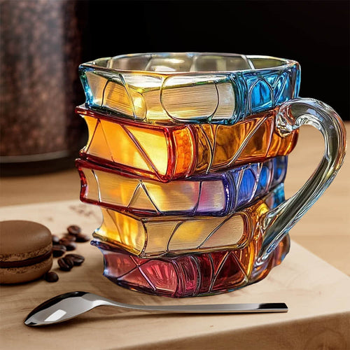 3D Book Design Coffee Mug – Unique Handmade Cup for Book Lovers 1