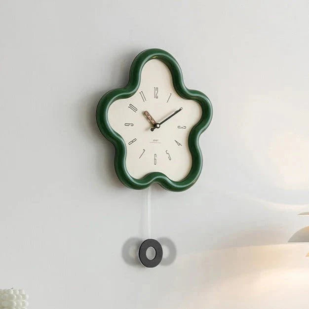 3D Flower Pendulum Wall Clock – Artistic Floral Design for Bedroom and Living Room-Wall Clocks-Unique Casa-Unique Casa