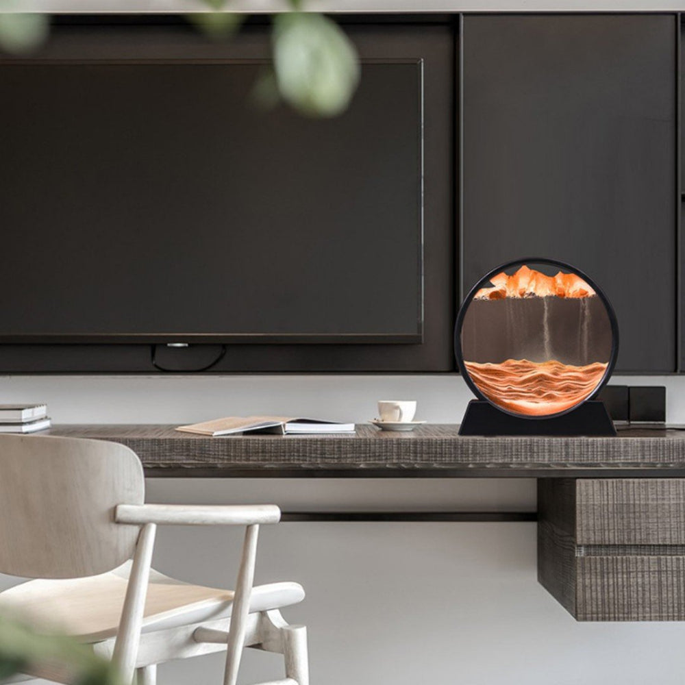 3D Moving Sand Art Glass Decoration – Tranquil Wall Art for Home Decor 0