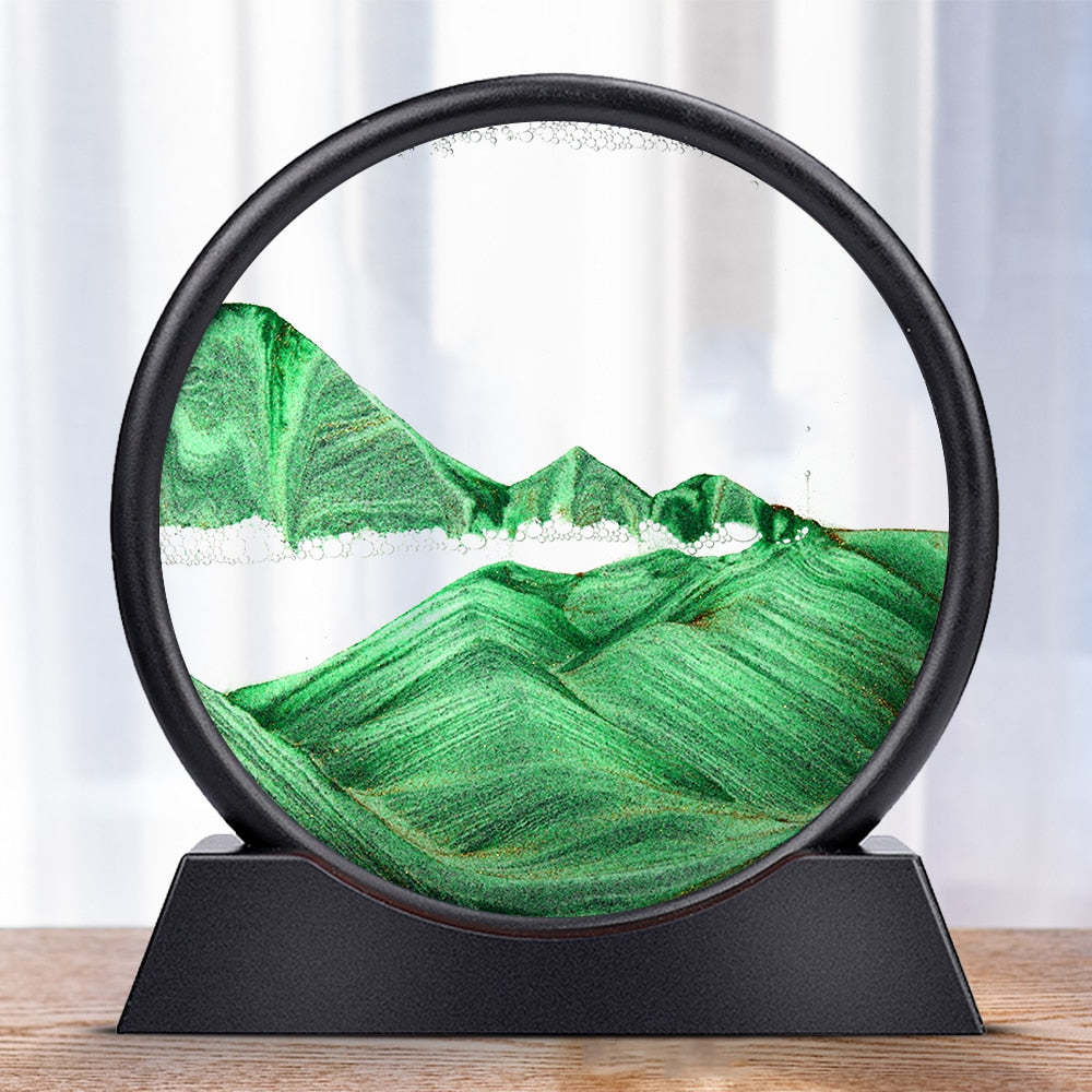 3D Moving Sand Art Glass Decoration – Tranquil Wall Art for Home Decor 12
