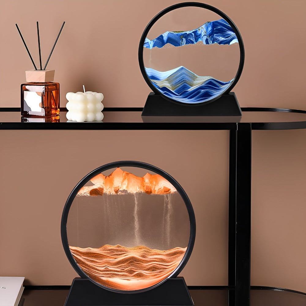 3D Moving Sand Art Glass Decoration – Tranquil Wall Art for Home Decor 1