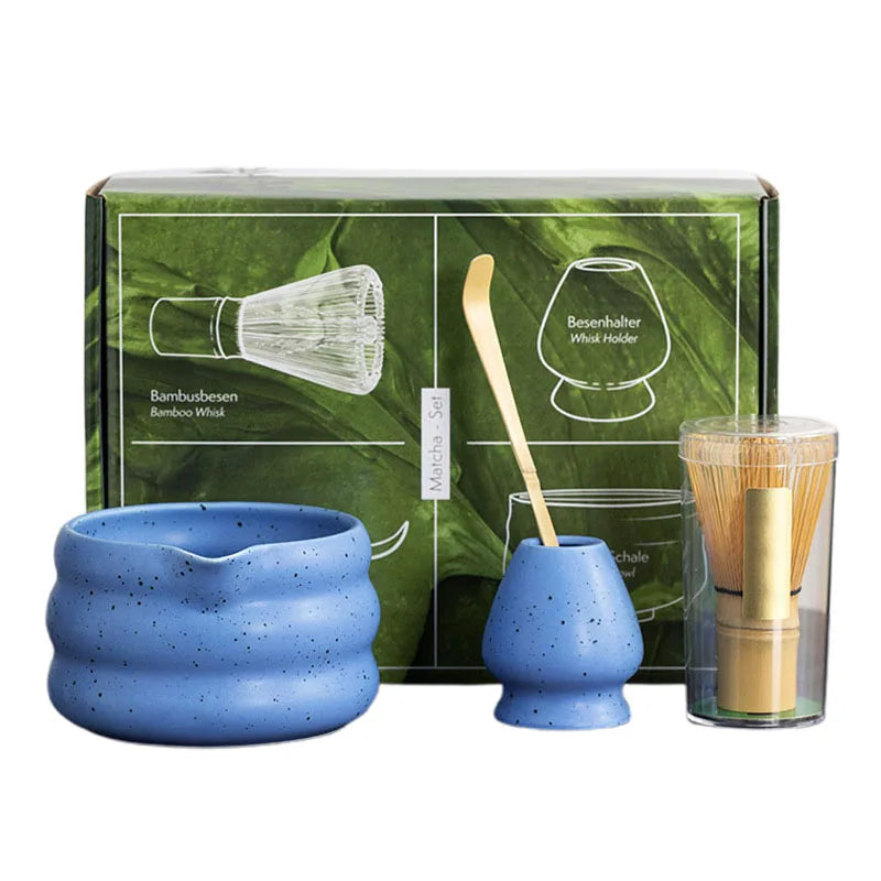 4-Piece Matcha Tea Set – Bowl, Whisk, and Tools for Traditional Preparation
