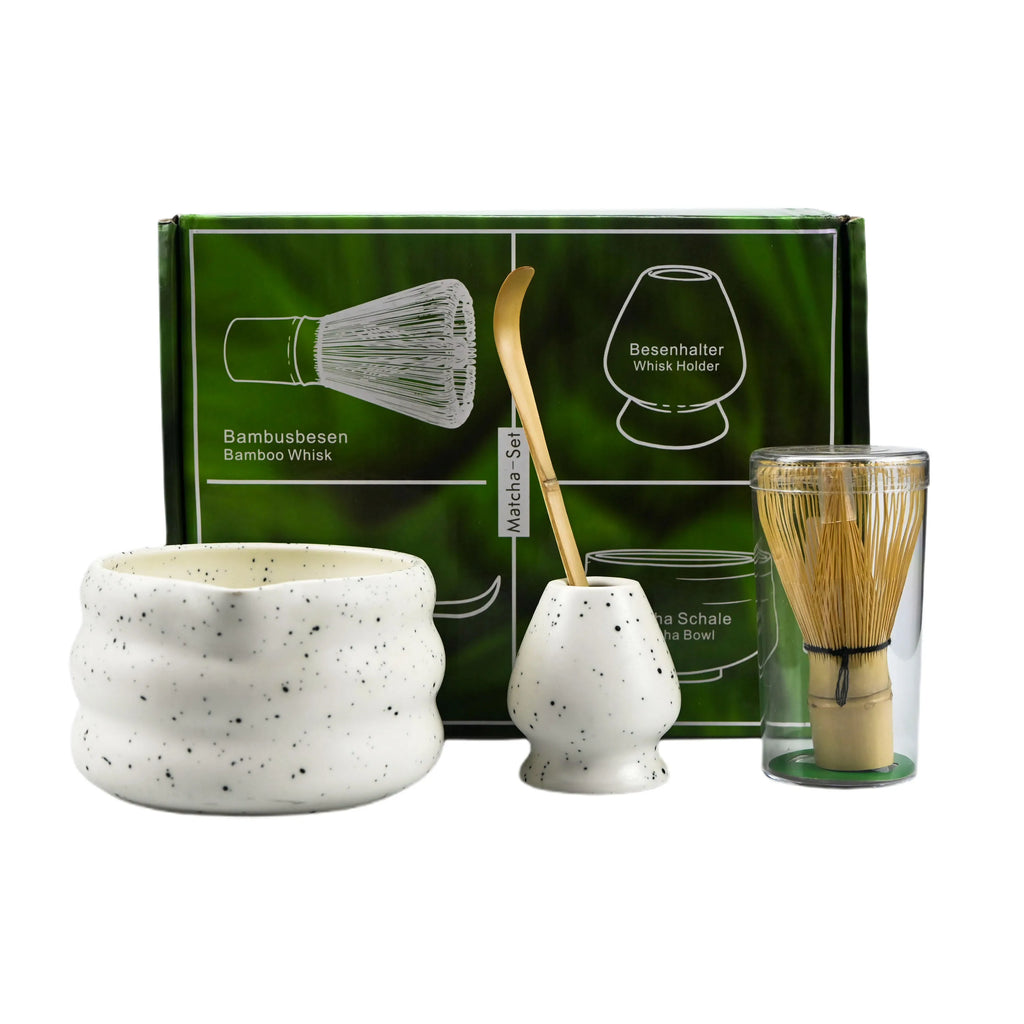 4-Piece Matcha Tea Set – Bowl, Whisk, and Tools for Traditional Preparation