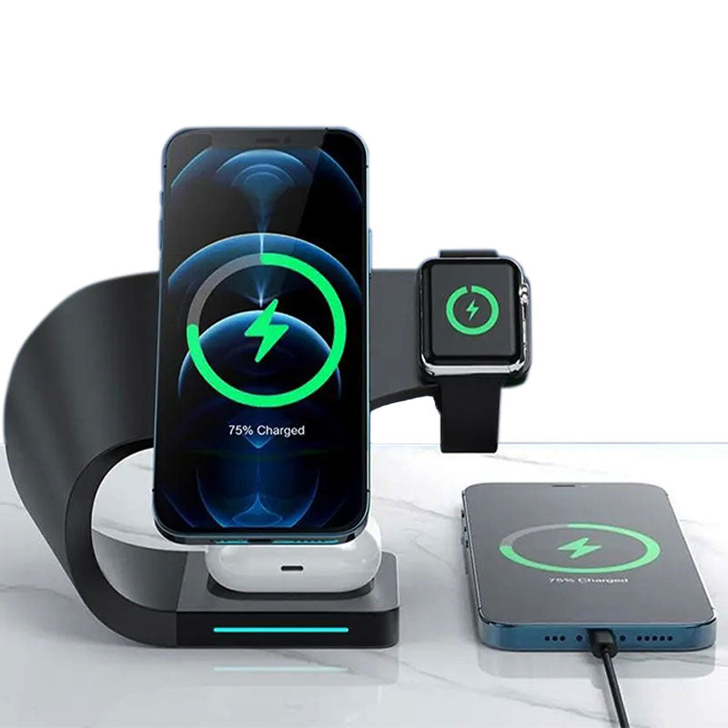 4-in-1 Charging Station – Multi-Device Charger for Phones, Watches & Earbuds