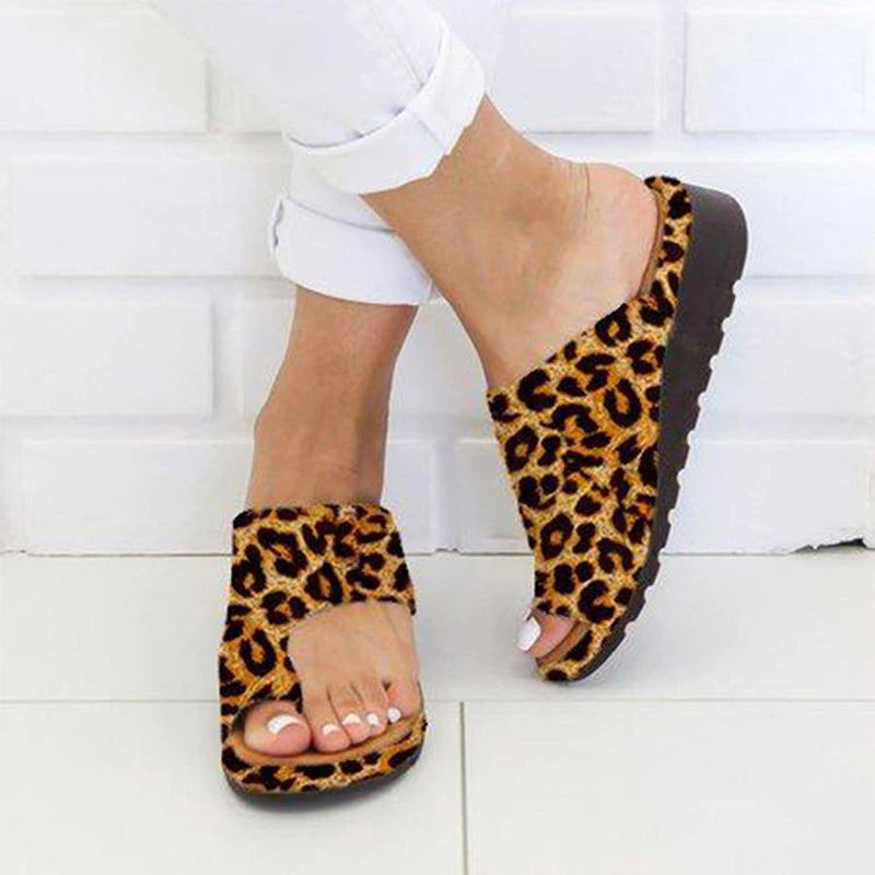 Orthopedic Sandals For Women With Bunion Relief Comfortable Supportive Footwear-Women Sandals Slides Summer-Unique Casa-Leopard Print-4 [EU35]-Unique Casa