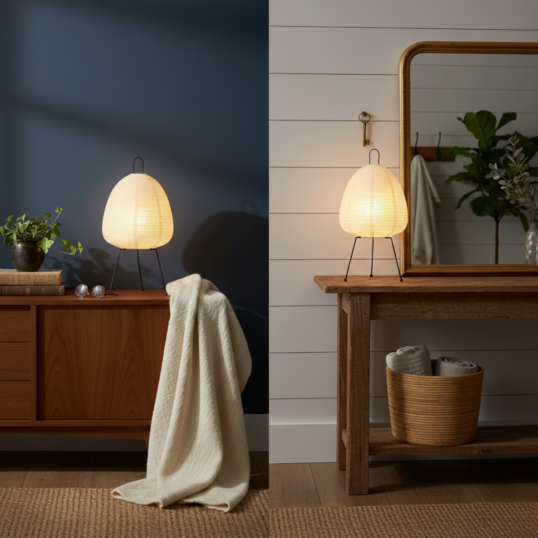 Modern Floor Lamp with Rice Paper Shade – Elegant Standing Lamp for Home