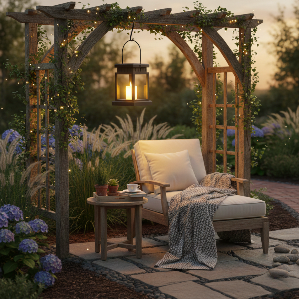 Outdoor Solar Lantern with Flickering LED – Waterproof Solar Lamp for Garden