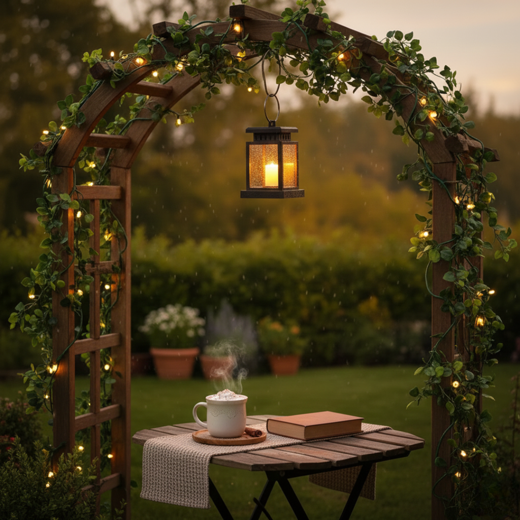 Outdoor Solar Lantern with Flickering LED – Waterproof Solar Lamp for Garden