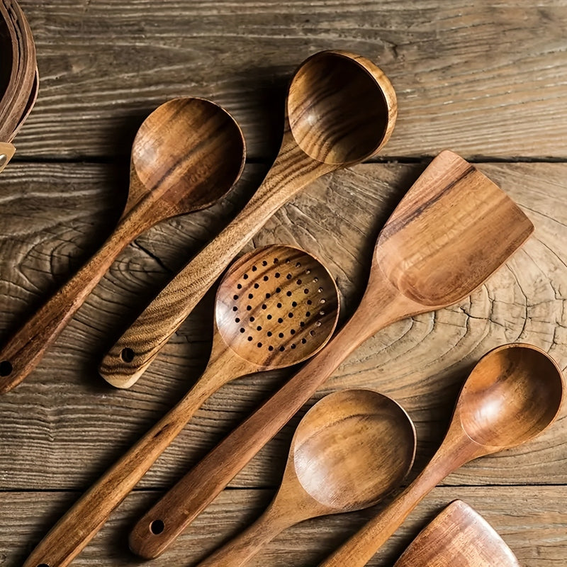 5-Piece Wooden Kitchen Utensil Set – Ergonomic Cooking Tools for Home Chefs 3
