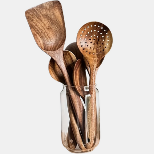5-Piece Wooden Kitchen Utensil Set – Ergonomic Cooking Tools for Home Chefs 1