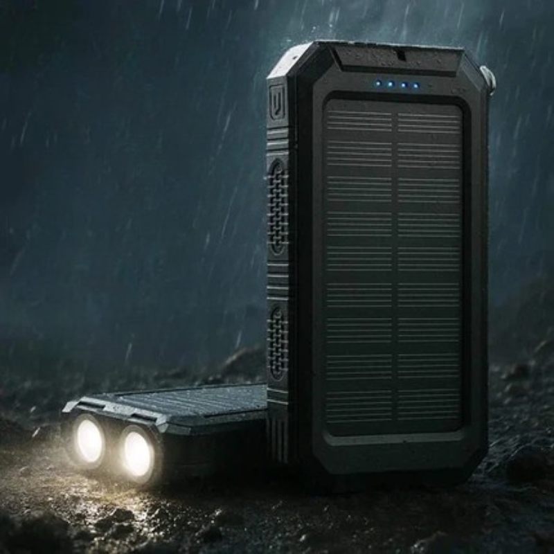 500000mAh Solar Charger Waterproof Power Bank - Portable & Durable for Outdoor Adventures