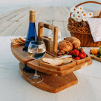 Elegant Oak Picnic Wine Table – Compact, Versatile Design for Outdoor Dining