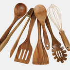 7-Piece Wooden Kitchen Utensil Set – Durable Cooking Tools for Every Kitchen