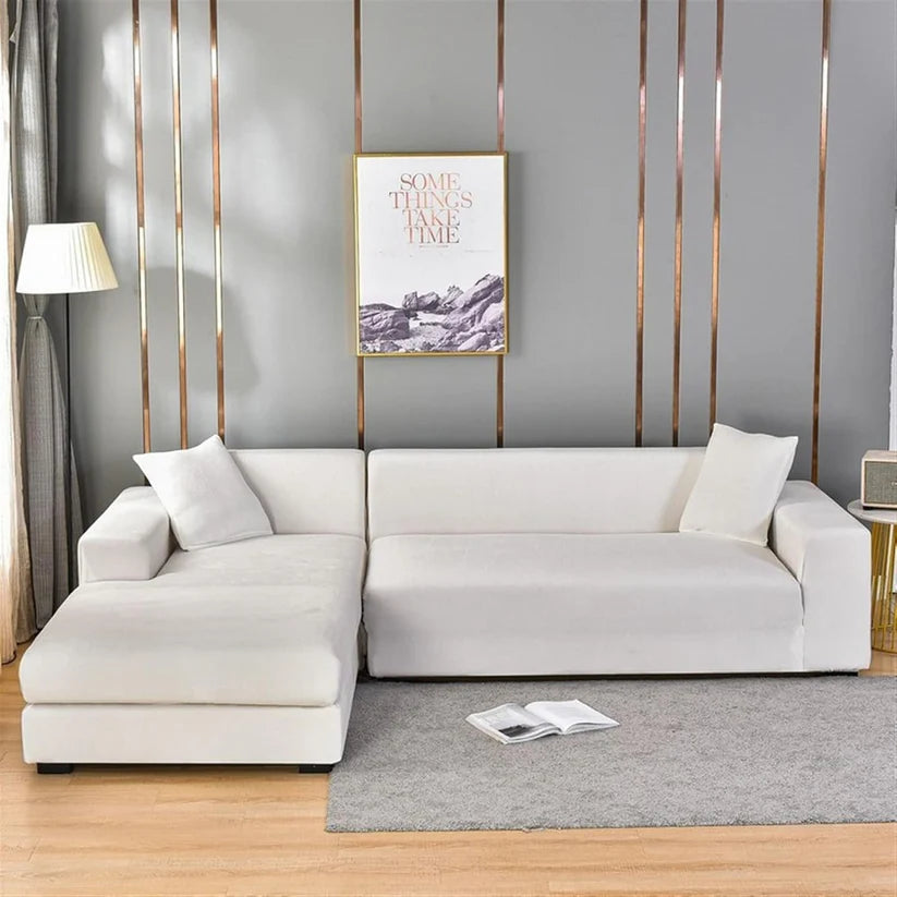 High-Quality Stretch Velvet Sofa Covers – Soft, Durable, and Elegant Furniture Protection-Sofa Cover-Unique Casa-White-1 Seat (90-140 cm)-Unique Casa