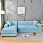 High-Quality Stretch Velvet Sofa Covers – Soft, Durable, and Elegant Furniture Protection-Sofa Cover-Unique Casa-Light Blue-1 Seat (90-140 cm)-Unique Casa