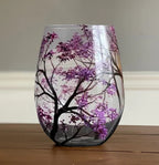 Four Seasons Tree Wine Glasses Hand-Painted Artistic Design For Elegant Sipping-Glassware-Unique Casa-Autumn-Glass without stem-Unique Casa