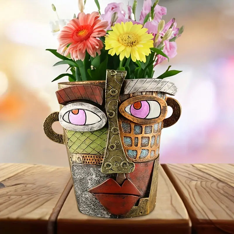 Abstract Face Planter – Creative Plant Holder for Gifts & Home Decor