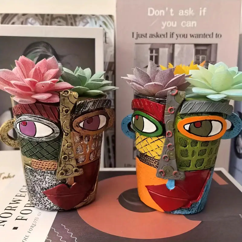 Abstract Face Planter – Creative Plant Holder for Gifts & Home Decor