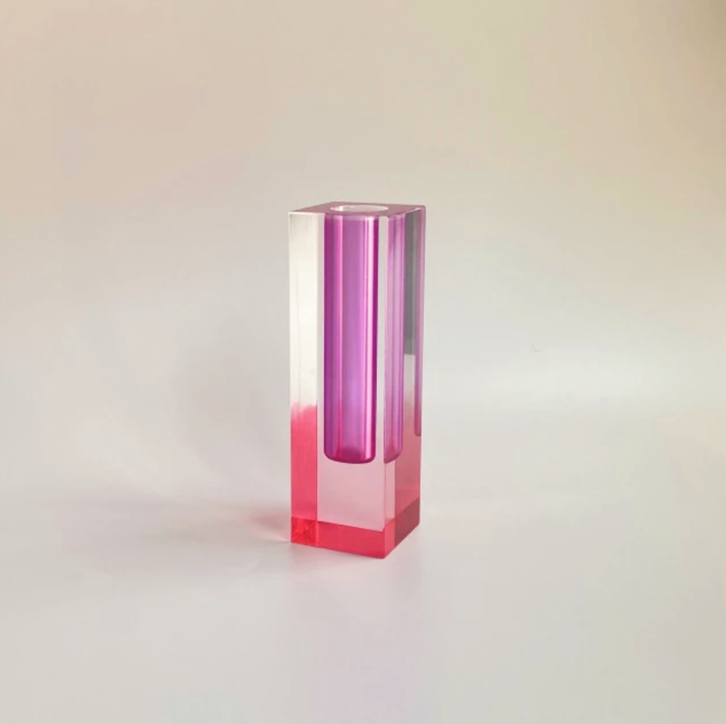 Acrylic Prism Vase & Organizer - Functional & Decorative Desk Accessory for Modern Interiors