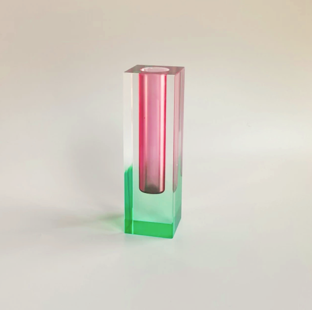 Acrylic Prism Vase & Organizer - Functional & Decorative Desk Accessory for Modern Interiors