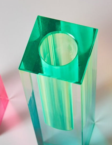 Acrylic Prism Vase & Organizer - Functional & Decorative Desk Accessory for Modern Interiors