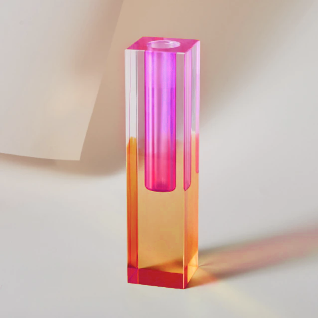 Acrylic Prism Vase & Organizer - Functional & Decorative Desk Accessory for Modern Interiors