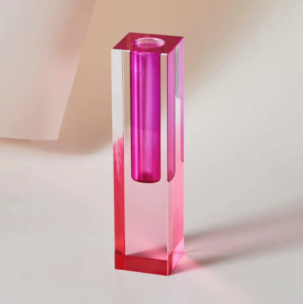 Acrylic Prism Vase & Organizer - Functional & Decorative Desk Accessory for Modern Interiors