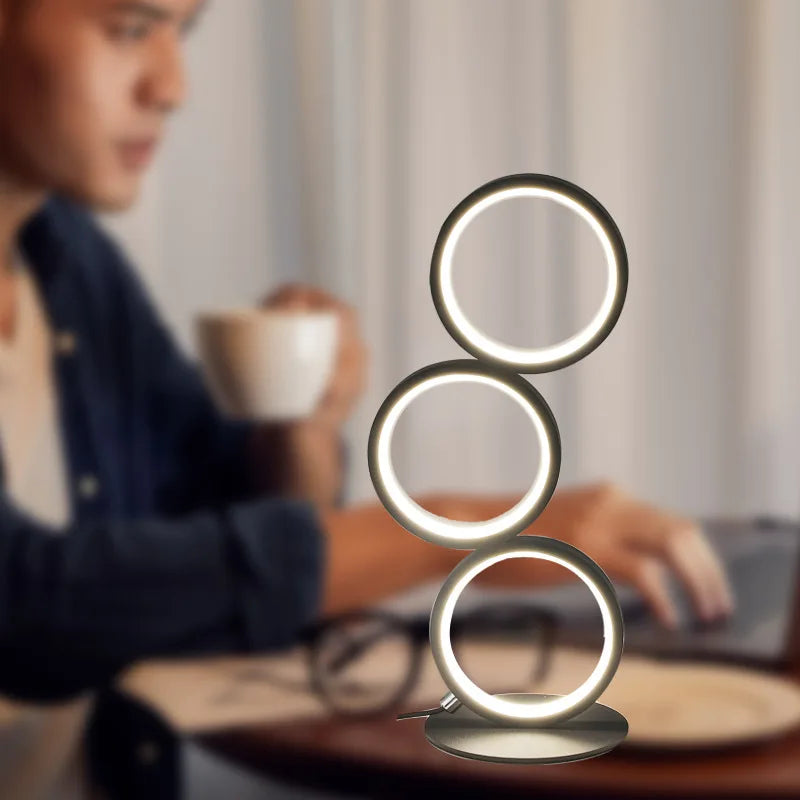 Adjustable LED Table Lamp with Color Temperature – Modern Bedside Lighting 0